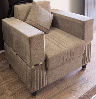 Brownish Self velvet 7 Sofa seat