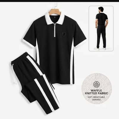 2 pcs Men's Dri Fit Texture Track Suit