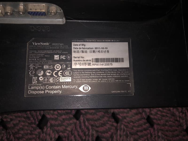Computer View sonic LCD 03104630743 WP 3