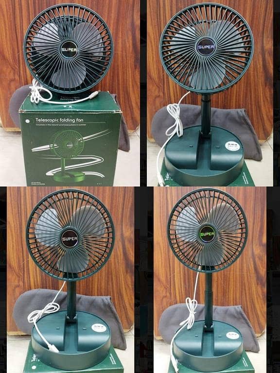 None Rechargeable Portable Electric Mini Fan, Foldable Telescopic
