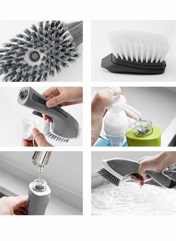 Soap Dispenser Brush Long Handle Kitchen Washing Tool for Pot Sink Dish Washing
