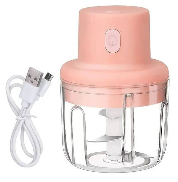 Portable USB Rechargeable Fruit and Vegetable Cutter, Blender, Mincer, Grinder, and Chopper (Cordless)