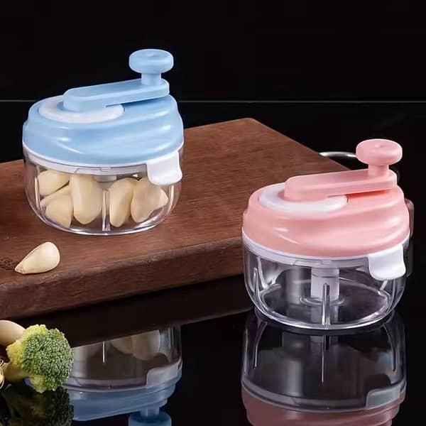 Rotating Handle Mini Garlic & Vegetable Cutter Food Chopper