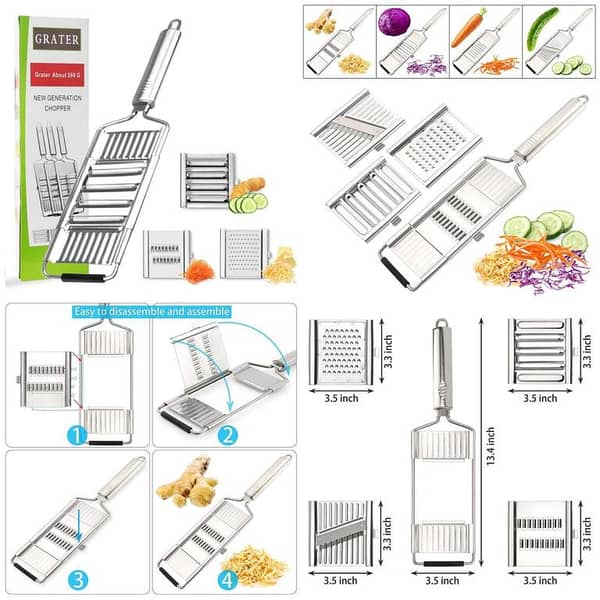 Genration 4-in-1 Multi-Purpose Vegetable Slicer and Cheese Grater with Adjustable Blades