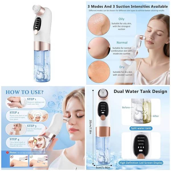 Water Cycle Blackhead Pore Cleanser 3 Adjustable Suction 6 Modes