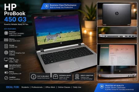 HP ProBook 450 G3 Core i5 6th Gen | 8GB RAM | 238GB SSD