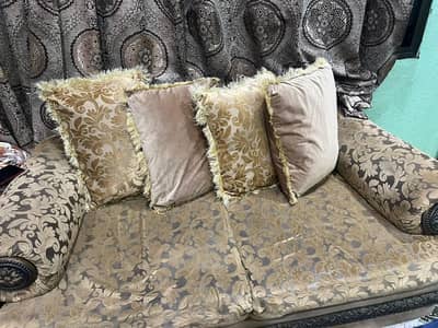 sofa set 1 2 3 with table decent color golden stylish design only 2 mo