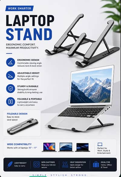 Loptop Stand Adjustable Black\White || All pakistan Delivery