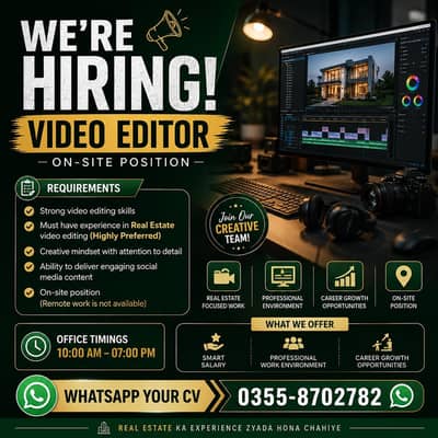 Experienced Video Editor Required for Real Estate Company