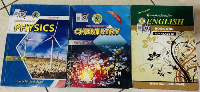 Physics , chemistry , english sindh board textbooks