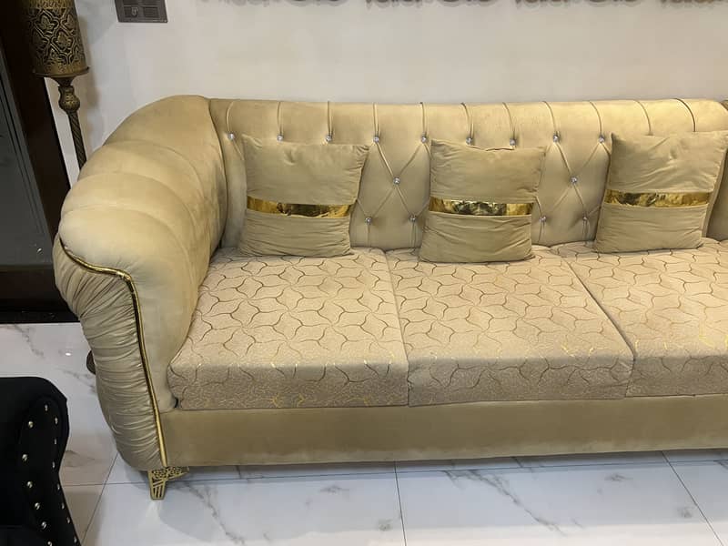 L shape beige sofa 1