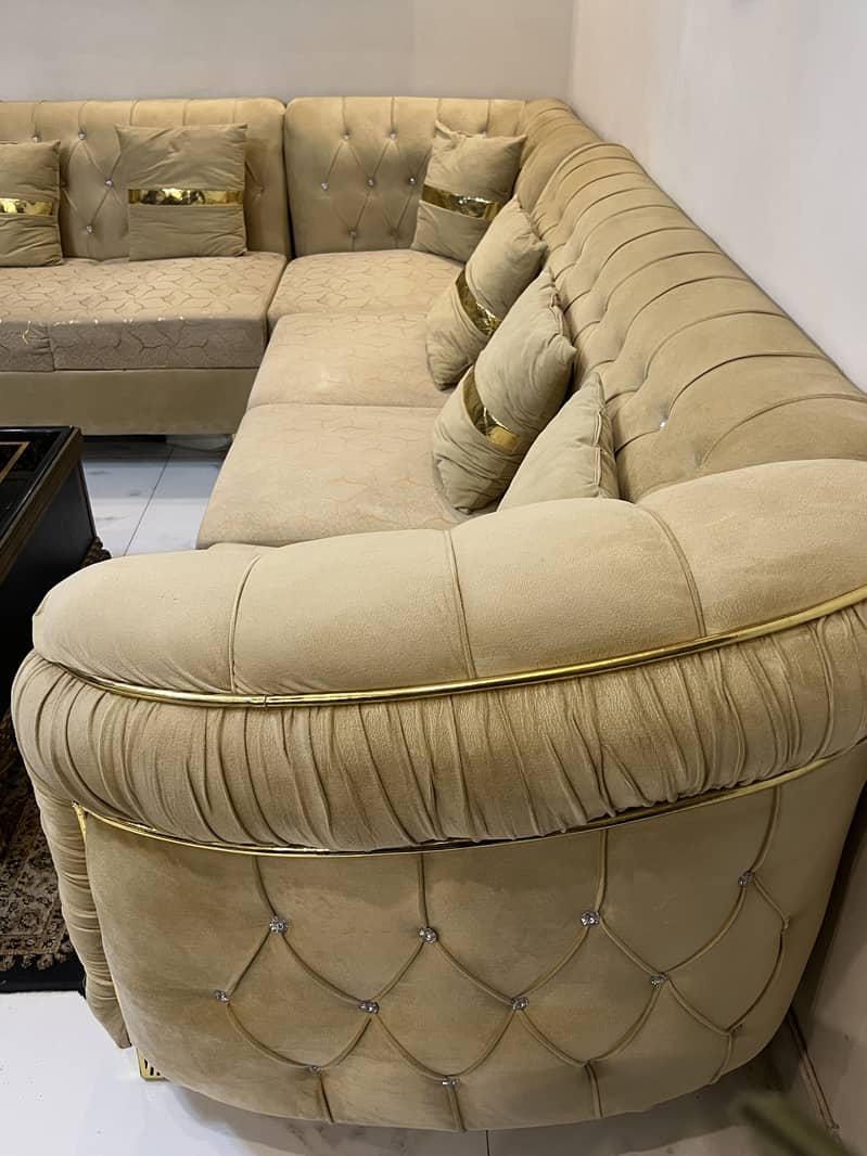 L shape beige sofa 3