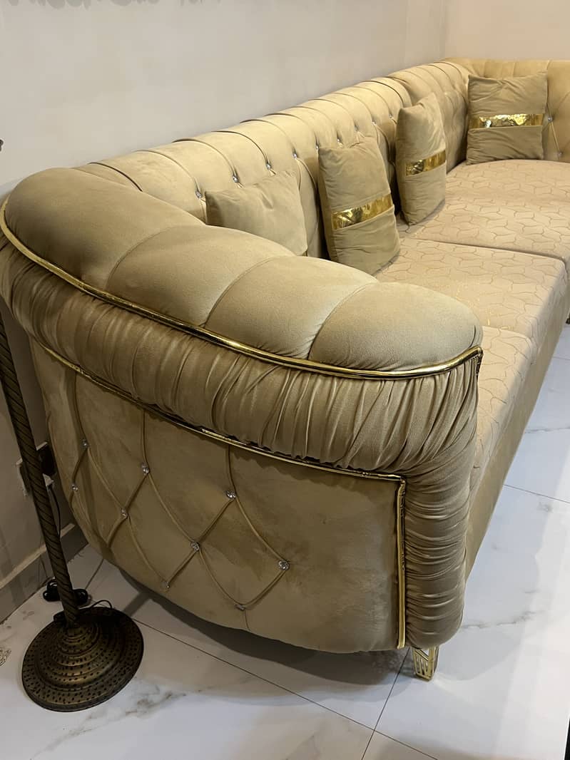 L shape beige sofa 4