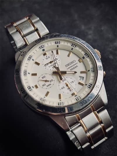 Seiko Two tone Chronograph men’s original watch for sale