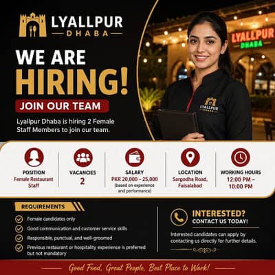 Female Restaurateur staff Required