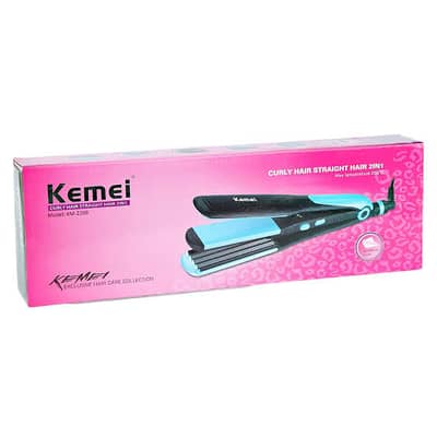 Kemei KM-2209 Professional 2-in-1 Hair Straightener and Curling Iron