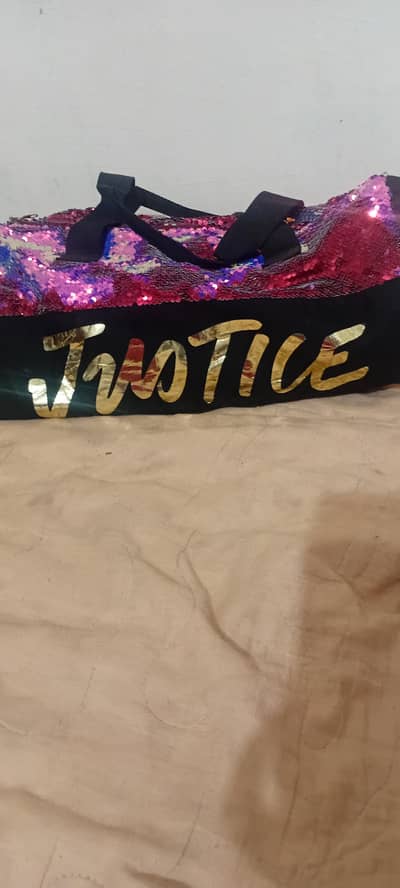 Justice Sequin Duffle Bag - Pink Purple Gym Travel Bag for Girls