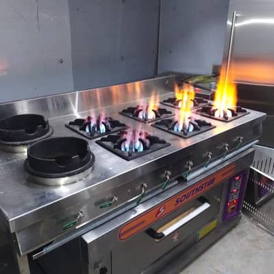 6 Stove Commercial Cooking Range/Heavy Duty Gas Stove/lahore