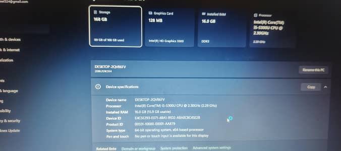 lenovo think padi5 5th gen 16 gb ram 180gb ssd