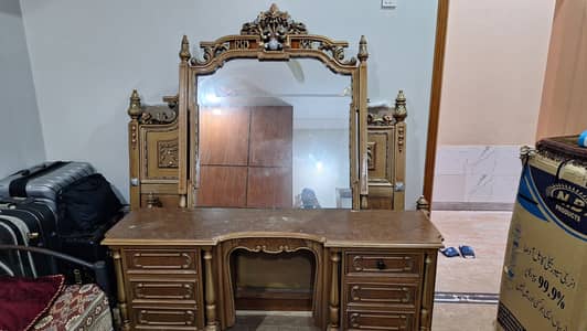 Wooden bed ,2 side table 1 dressing