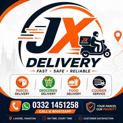 JX Delivery Bike Rider Parcel Delivery Service Lahore