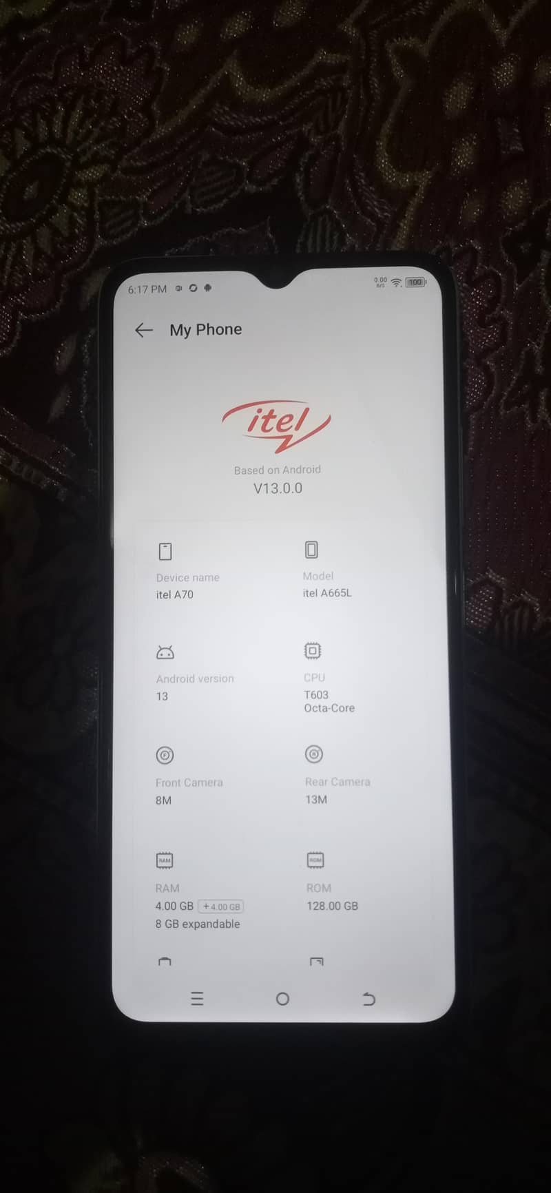 Itel A70 0