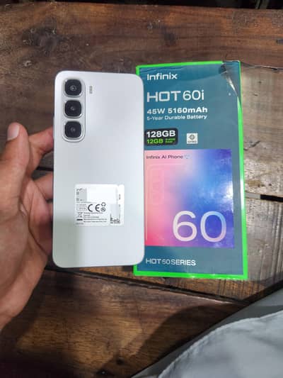 Infinix Hot 60i 6+6/128gb with box and 45watt charger