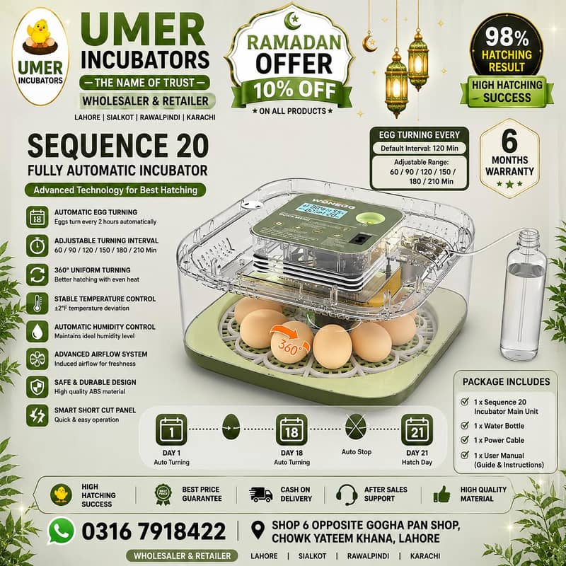 Automatic Egg Incubator | Egg Hatching Machine | Incubator | Brooder 15