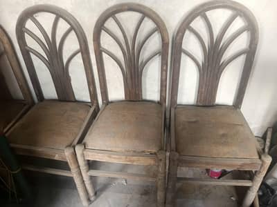 6 wooden chairs