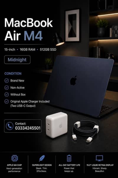 MacBook air M4|15inch |16GB, 512GB