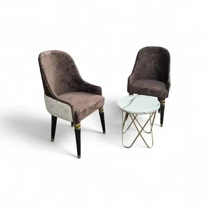 Premium Coffee Chairs Velvet covering 4 Chairs