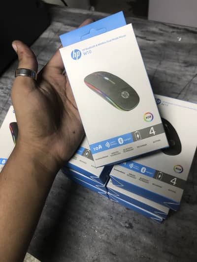 hp W10 Mouse with RGB lights works wirelless mouse good for gamingwork