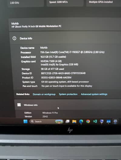 HP ZBook Firefly 14 G8 | i7 11th | 16GB | 512GB | T500 4GB