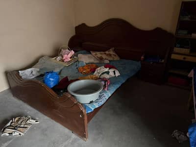 solid Wooden bed with huge storage area