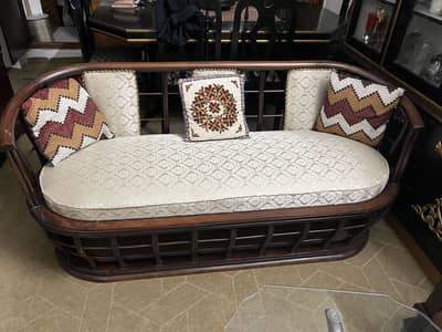 8 seater pure sheesham wood sofa