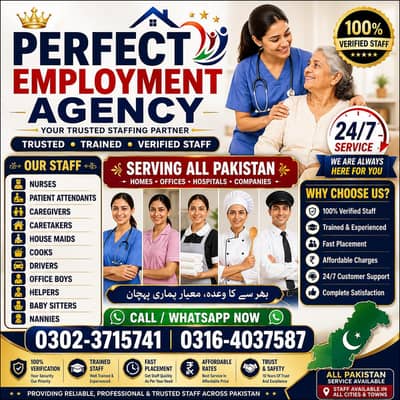 Maids/Nanny/Nurse/Baby sitter/Patient attendant/Cook/Driver/helper