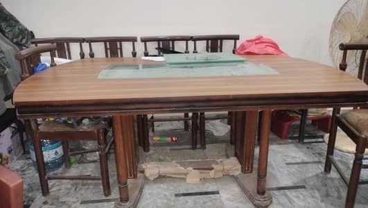 All dining is ok 6 chair mirror side crack condition brand new