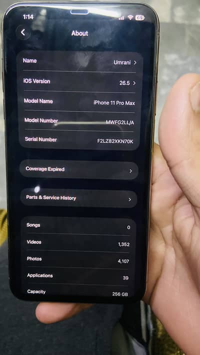 11pro max 256 gb  pta