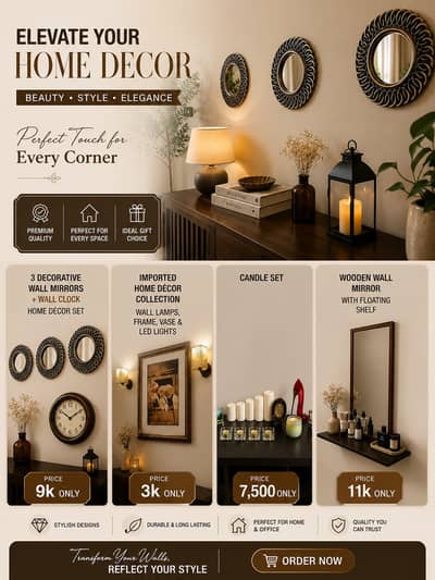 Imported Home Décor Collection | Premium Wall Mirrors, Lamps