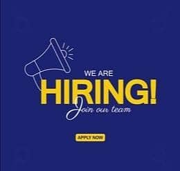 WE ARE HIRING MALES AND FEMALES STAFF FOR OFFICE WORK