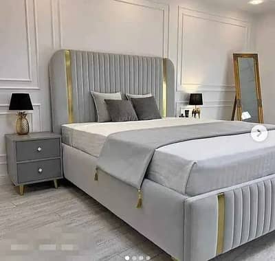 wooden bed/poshish bedset/king size bed/bed with side table/Furniture