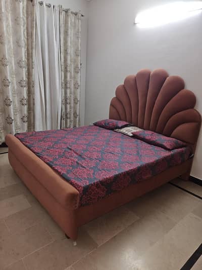 modern peach color king size bed affordable price
