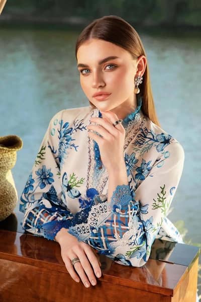 Women's Printed Lawn Kurti Beautiful Floral & Butterfly design