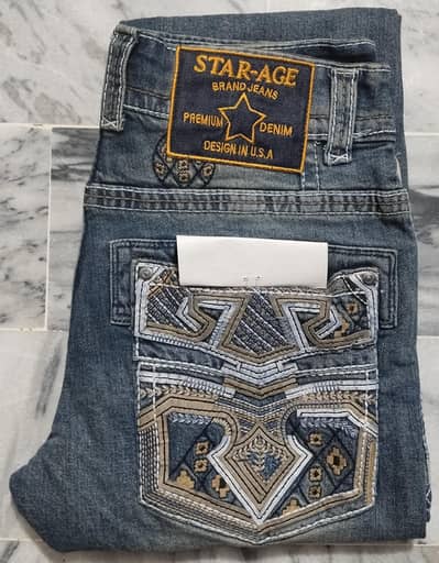 Export Leftover Denim Jeans For Men's | Hip Hop Boot Cut Straight