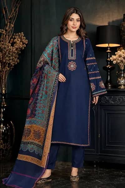 Kaifiyat 3 pcs stitched women’s Embroidered Lawn suit