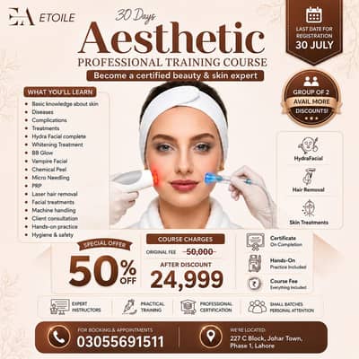 Aesthetic Training Course Lahore | Skin & Beauty Certification
