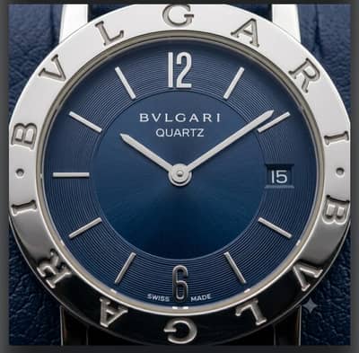 Authentic Bvlgari BB38 Stainless Steel Watch Blue Dial - Used`