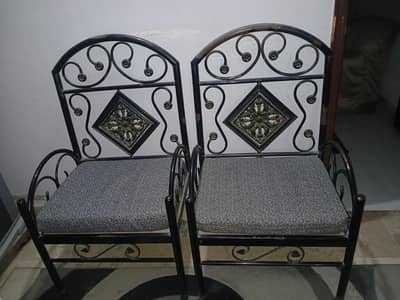 Wrought iron 3 seater sofa with 2 single seater