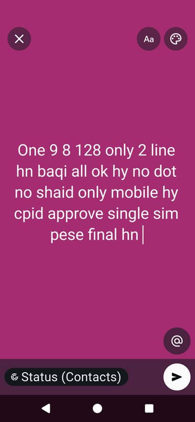 One Plus 9 8 128 details pic mai hy
