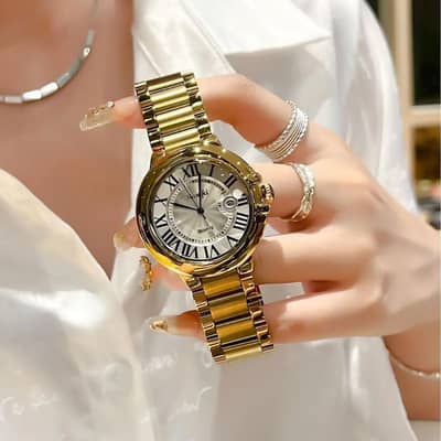 Elegant Gold Roman Dial Women's Watch
